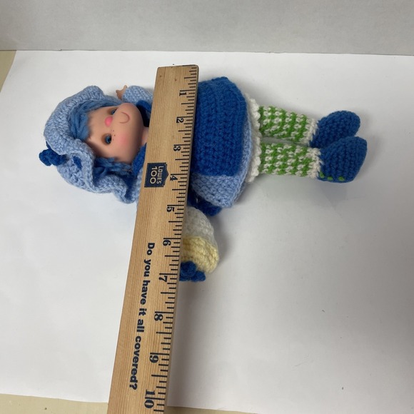 Vintage Strawberry Shortcake Blueberry Muffin Doll Crochet Outfit Blue 10 Inch - Picture 5 of 7